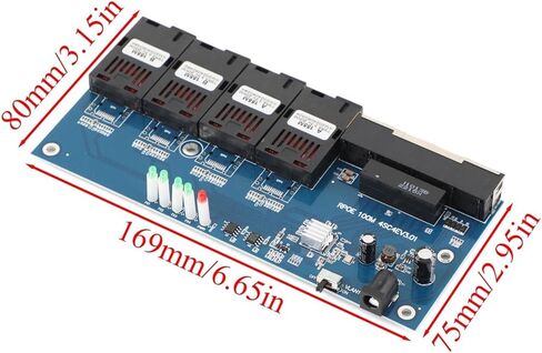 PCBA محول وسائط الألياف البصرية 10M/100M 4 RJ45 إلى 4 SC 2A + 2B موصلات 1310nm/1550nm منافذ 20KM in Saudi Arabia