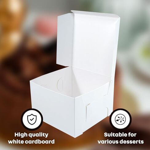 16x16x6 inches White Cake box, Premium Bakery Boxes, One piece, Perfect for packaging and selling cakes, donuts, cookies, and muffins (6-Pack) in Saudi Arabia