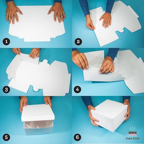 16x16x6 inches White Cake box, Premium Bakery Boxes, One piece, Perfect for packaging and selling cakes, donuts, cookies, and muffins (6-Pack) in Saudi Arabia