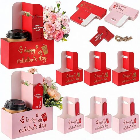 30 Set Mother's Day 2/4 Cups Drink Carrier with Handle, 12-30 oz Teacher Cup Holder Kraft Paperboard Coffee Carrier for Hot Cold Drinks, Takeout Delivery(Thanks Style,7 x 3 x 9 Inch,Brown) in Saudi Arabia