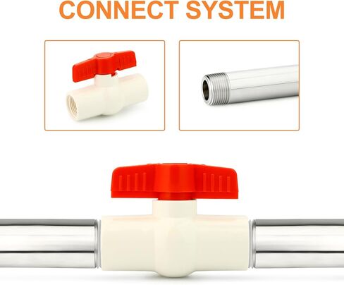 GASHER 4PCS 3/4 Inch NPT PVC Ball Valve Shut Off Switch For Pool, Handle Red Ball valve, Pvc Control Valve in Saudi Arabia