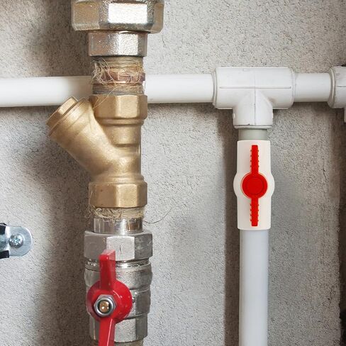 GASHER 4PCS 3/4 Inch NPT PVC Ball Valve Shut Off Switch For Pool, Handle Red Ball valve, Pvc Control Valve in Saudi Arabia