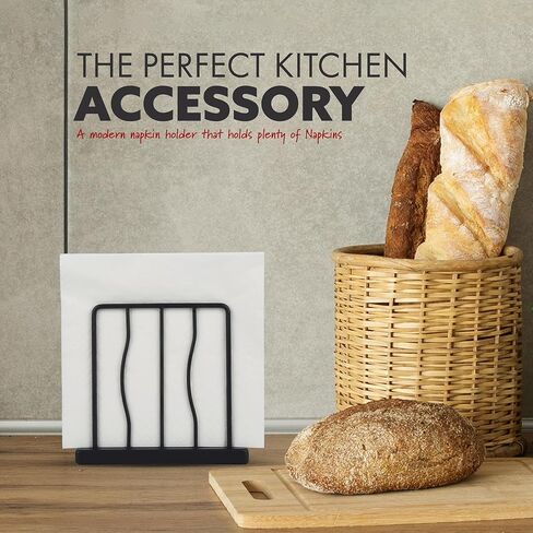 Modern Napkin Holder for Table, Kitchen, Bar, or Restaurant - Matte Black Farmhouse Style Decorative Organizer. in Saudi Arabia