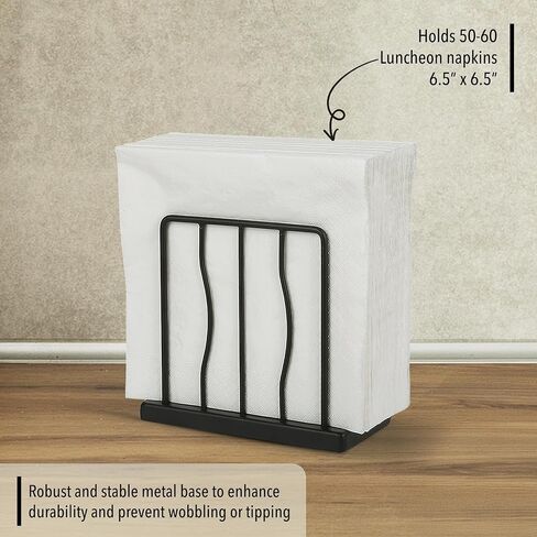 Modern Napkin Holder for Table, Kitchen, Bar, or Restaurant - Matte Black Farmhouse Style Decorative Organizer. in Saudi Arabia