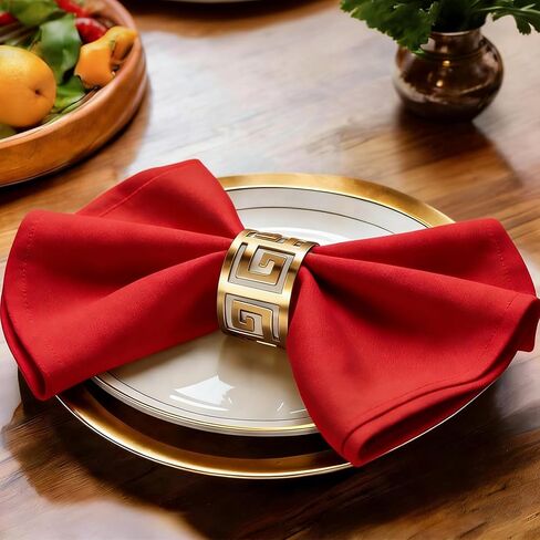 6Pcs Gold Napkin Rings Set, Hollow Out Design Metal Napkin Rings, Ring Holder for Holiday Party, Home Kitchen for Casual or Formal Occasion,Wedding Party Dinner Table Decoration in Saudi Arabia