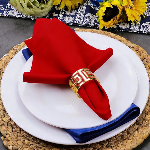 6Pcs Gold Napkin Rings Set, Hollow Out Design Metal Napkin Rings, Ring Holder for Holiday Party, Home Kitchen for Casual or Formal Occasion,Wedding Party Dinner Table Decoration in Saudi Arabia
