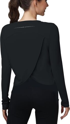 Women’s Long Sleeve Workout Top Athletic Shirt Yoga Gym Activewear for Running Hiking Training in Saudi Arabia