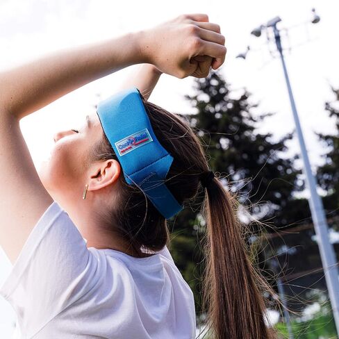 Cool + Relief Cooling Ice Pack Bandana - غطاء رأس مقاس 40.64 × 2.5 × 0.8 بوصة مع وسادات باردة (عبوة من قطعة واحدة) باللون الأزرق in Kuwait