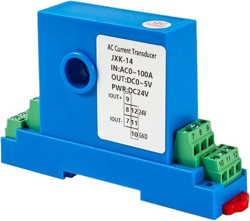 AC DC Current Transmitter 1A 10A 20A 50A to 4-20mA Current Sensor 4-20mA 0-10V RS485 Current Transducer Transmitter(12mm Hole,AC0-200A_0-10V Output_DC24V Power Supply) in Saudi Arabia