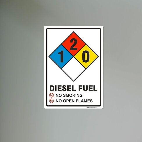 بريمار - 25.4 سم × 35.56 سم - هيبوكلوريت الصوديوم الخطر NFPA 12.5% ​​3-0-0-OX لافتة - ملصق فينيل InfiniStick™ 3.5 مل - تحذير من المخاطر - نص غامق in Kuwait