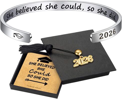 Graduation Gifts for Her 2024 - Inspirational Graduation Bracelets Class of 2024 She Believed She Could So She Did Bracelets Cuff Bracelet 2024 Graduation Gifts for Her College Graduation Gifts in Saudi Arabia