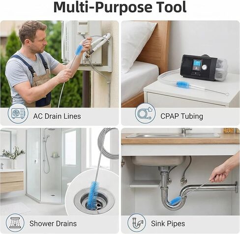 Flexible Drain Pipe Brush，Suitable for AC Drain Lines、cpap Cleaning、Shower Drain Brush、Pipe Cleaning in Saudi Arabia