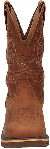 حذاء Justin Boots CR4011 للرجال Justin Resistor Russett مقاس 13' Russett H20 ذو مقدمة ناعمة للعمل مربع اللون بني 10 EE in Saudi Arabia