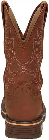 حذاء Justin Boots CR4011 للرجال Justin Resistor Russett مقاس 13' Russett H20 ذو مقدمة ناعمة للعمل مربع اللون بني 10 EE in Saudi Arabia
