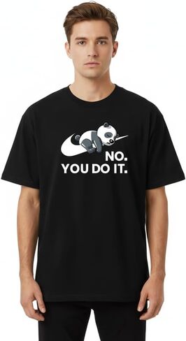 تي شيرت IRON PANDA للرجال - قمصان رياضية بأكمام قصيرة - تي شيرت رياضي للجري - NO You DO IT غطاء مضخة قطن in Kuwait