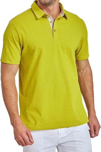 Men's Polo Shirt Short Sleeve Dry Fit Performance Moisture Wicking Casual Collared Shirt for Golf Business Weekend in Saudi Arabia
