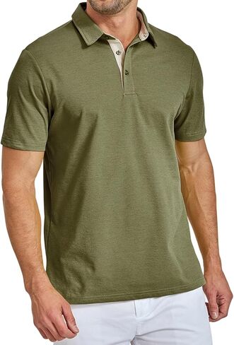Men's Polo Shirt Short Sleeve Dry Fit Performance Moisture Wicking Casual Collared Shirt for Golf Business Weekend in Saudi Arabia