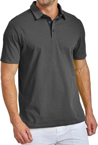 Men's Polo Shirt Short Sleeve Dry Fit Performance Moisture Wicking Casual Collared Shirt for Golf Business Weekend in Saudi Arabia