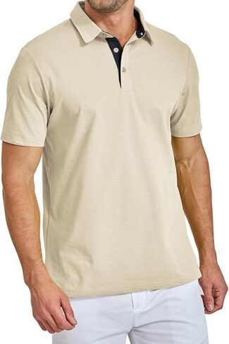 Men's Polo Shirt Short Sleeve Dry Fit Performance Moisture Wicking Casual Collared Shirt for Golf Business Weekend in Saudi Arabia