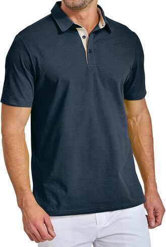 Men's Polo Shirt Short Sleeve Dry Fit Performance Moisture Wicking Casual Collared Shirt for Golf Business Weekend in Saudi Arabia