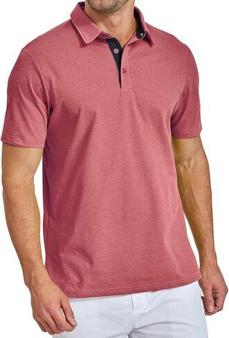 Men's Polo Shirt Short Sleeve Dry Fit Performance Moisture Wicking Casual Collared Shirt for Golf Business Weekend in Saudi Arabia