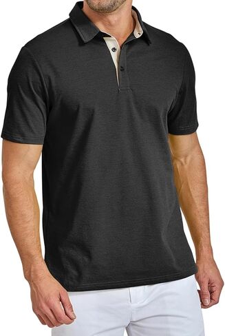 Men's Polo Shirt Short Sleeve Dry Fit Performance Moisture Wicking Casual Collared Shirt for Golf Business Weekend in Saudi Arabia