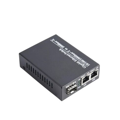 محول وسائط جيجابت 1 SFP إلى 2 جهاز إرسال واستقبال RJ45 10/100/1000 متر محول ألياف ضوئية (1 قطعة) in Saudi Arabia