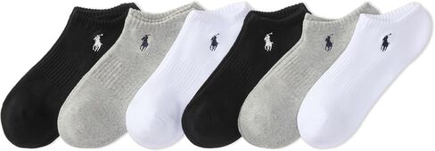 POLO RALPH LAUREN Mens Classic Sport Repreve Socks 6 Pair Pack - Arch Support And Comfort Cushioning Solid Bright Low Cut, Multi-colored, 6-12.5 US in Saudi Arabia
