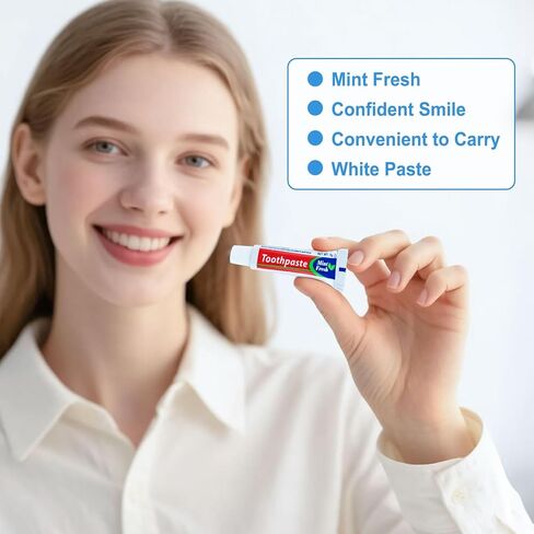 30 Tubes Bulk Travel Size Mini Toothpaste, 0.176oz Disposable Mint Flavor Pocket Teeth Paste Small Essential Toothpaste for Travel, Home/Hotel/Guests/Charity/Homeless/Camping Oral Care (Single Use) in Saudi Arabia