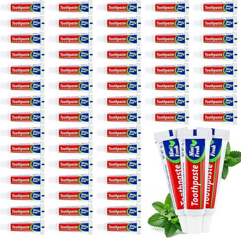 30 Tubes Bulk Travel Size Mini Toothpaste, 0.176oz Disposable Mint Flavor Pocket Teeth Paste Small Essential Toothpaste for Travel, Home/Hotel/Guests/Charity/Homeless/Camping Oral Care (Single Use) in Saudi Arabia