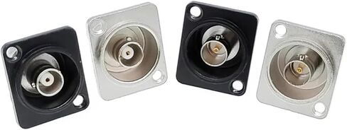 1Pc D-Type Double BNC Connector Chassis Panel Mount Adapter Audio Monitoring Parts Female(Silver zinc) in Saudi Arabia