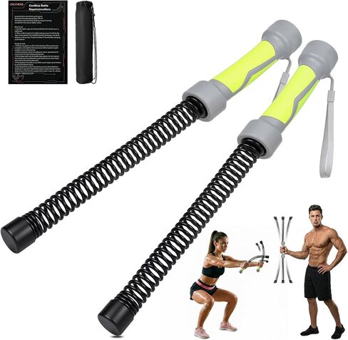 3-in-1 Ropeless Battle Ropes for Home Gym, Heavy Weighted Cordless Battle Rope Sticks (2.86lbs Each), Convertible Power Twister & Vibration Bar, Portable Workout Exercise Equipment for Cardio Training in Saudi Arabia