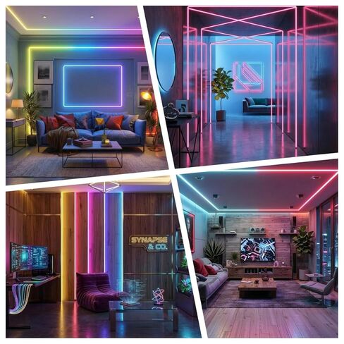 قناة LED مجوفة بدون حواف من الألومنيوم، قناة موزع ضوء شريط LED مع غطاء أبيض حليبي، عرض 12.6 مم لإضاءة خزانة حائط السقف الجاف، 6 عبوات 1 متر/3.3 قدم in Saudi Arabia