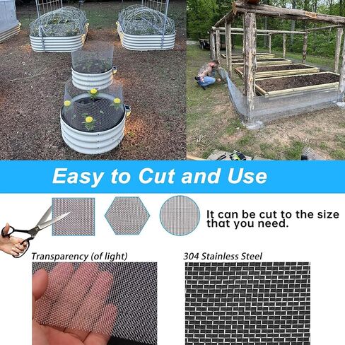304 Stainless Steel Mesh Screen 24 Mesh, Size 15.7'' x 141.7''(40x360cm), Wire Mesh Window Screen, Sturdy Metal Mesh Screen Roll for Vent, Cage, Garden, Patio, Cat Proof, Filter Screen in Saudi Arabia