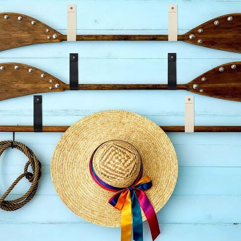 8 Pack PU Leather Wall Hooks & Straps with Decorative Pearl Screw Caps, Boho Leather Curtain Rod Holder for Wall, Hanging Loops for Towels & Oars, Modern Farmhouse DIY Cabinet Pulls, Mixed Colors in Saudi Arabia