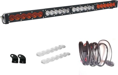 44 بوصة 210 واط ثنائي اللون صف واحد LED ضوء بار قبالة الطريق ضوء بار الأبيض العنبر الأصفر بقعة الفيضانات كومبو LED العمل ضوء الغوص قبالة الطريق الضباب SUV UTV بيك اب الوفير روك جرار 4X4 قارب الأسلاك تسخير in Kuwait