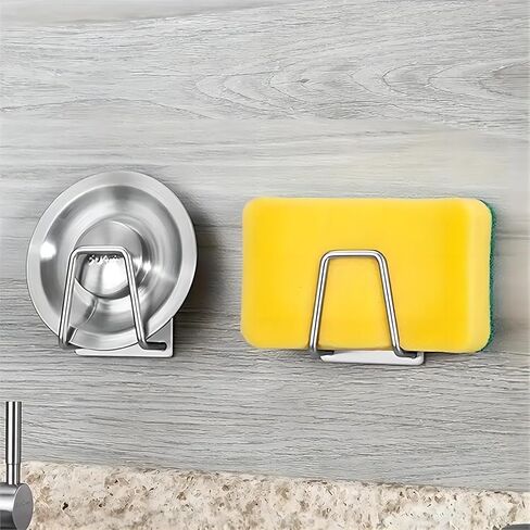 Generic 2 Pcs Heavy Duty Silver Metal Wall Mount Sink Hook for Kitchen & Bathroom Organization in Saudi Arabia