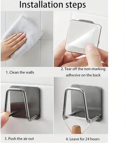 Generic 2 Pcs Heavy Duty Silver Metal Wall Mount Sink Hook for Kitchen & Bathroom Organization in Saudi Arabia