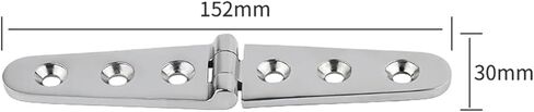 30x152mm Stainless Steel 316 Hinge 6 Holes Polish Hardware 4Pcs in Kuwait