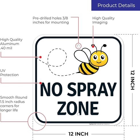 Sigo Signs No Spray Zone Sign, (SI-62251) 12x12 Inches, Rust Free .040 Aluminum, Fade Resistant, Made in USA by Sigo Signs in Kuwait
