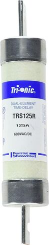 Mersen TRS-R Tri-Onic Time-Delay/Class RK5 Fuse، 600VAC/600VDC، 200kA AC/100kA DC، 125 أمبير، 1-13/16 بوصة قطر × 9-5/8 بوصة طول in Saudi Arabia