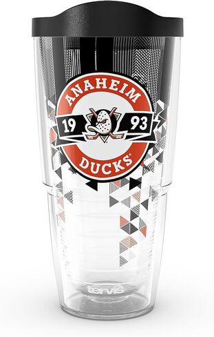 كوب Tervis Classic Tritan سعة 24 أونصة مع غطاء سفر | NHL® أنهايم داكس® - تحطيم | صُنع في أمريكا، خالٍ من مادة BPA/PFAS، ويحافظ على المشروبات ساخنة أو باردة in Saudi Arabia