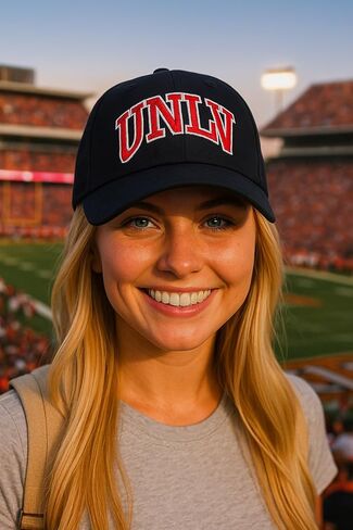 قبعة سوداء مرخصة رسميًا من جامعة نيفادا لاس فيجاس قابلة للتعديل UNLV Rebels مطرزة بشعار الفريق الكلاسيكي قبعة رياضية باللون الأحمر/الأبيض in Saudi Arabia