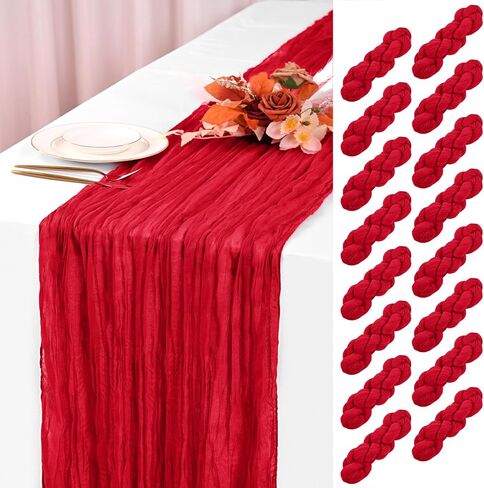 8 Pack Royal Blue Cheesecloth Table Runner 120 Inch 10FT Boho Rustic Sheer Gauze Cheese Cloth Table Runner for Wedding Baby Shower Birthday Party Table Decor in Kuwait