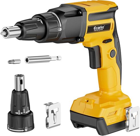 مسدس برغي الحوائط الجافة Ecarke متوافق مع بطارية DeWalt 20V، مفك براغي طاقة عالي السرعة 6000 دورة في الدقيقة، أداة مسدس براغي لاسلكية بدون فرش مع مشبك حزام، ضوء LED، قابل للتعديل للأمام والخلف، أداة فقط in Saudi Arabia