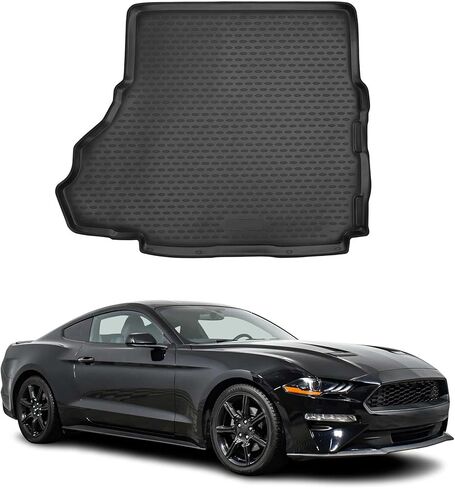 سجادات أرضية OMAC لسيارة Ford Mustang 2010-2014، سجادة مطاطية مناسبة لجميع الأحوال الجوية ثلاثية الأبعاد مقاومة للماء وعديمة الرائحة، بطانات أرضية TPE مقاسة بالليزر وغير قابلة للانزلاق (أسود) in Saudi Arabia