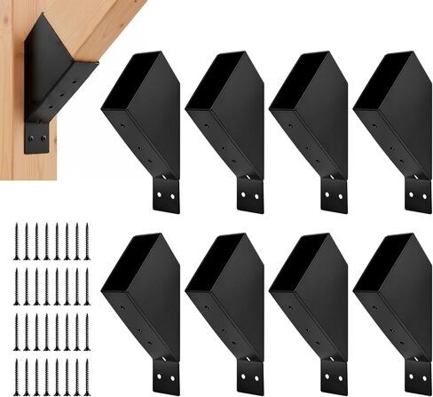 45-Degree Angle Pergola Brackets, Heavy Duty Angle Support Brackets for 2" x 4" Wood Posts, Fit for Gazebos Garages, Patios, Cabins, 4 Pack in Saudi Arabia
