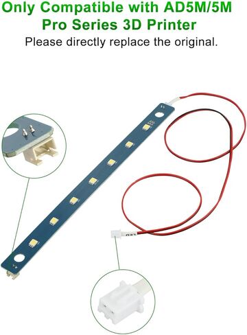 طقم إضاءة LED Mviioe AD5M بديل لطابعة Flashforge Adventurer 5M/5M Pro ثلاثية الأبعاد، 24 فولت 7 قطع خرز مصباح مع كابل مرن وشريط إضاءة ساطع ملحقات الطابعة ثلاثية الأبعاد in Saudi Arabia