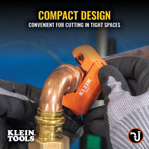 Klein Tools 50047 Mini Tubing Cutter, 1-1/8 Inch O.D. Cutting Capacity for Aluminum and Copper Tubing, Spare Blade Included in Saudi Arabia