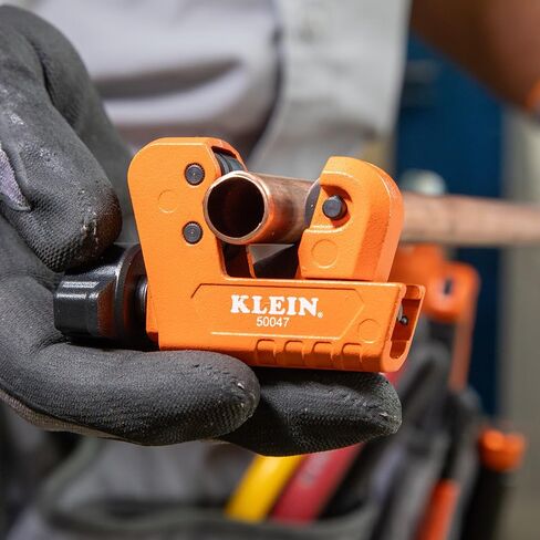Klein Tools 50047 Mini Tubing Cutter, 1-1/8 Inch O.D. Cutting Capacity for Aluminum and Copper Tubing, Spare Blade Included in Saudi Arabia